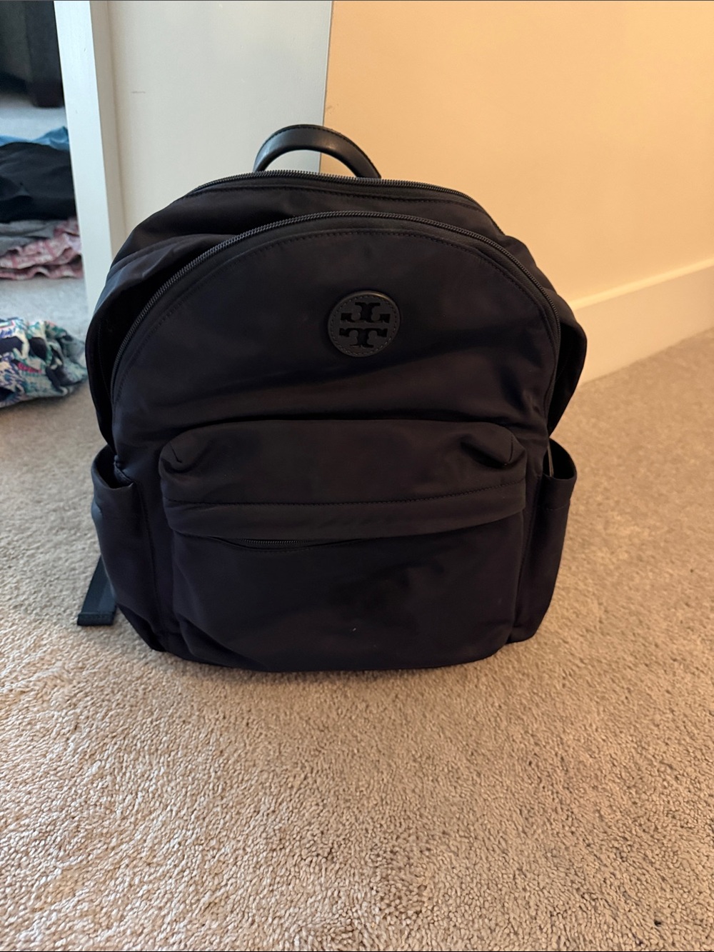 Tory Burch Black Nylon Daypack Backpack